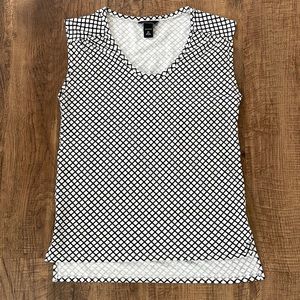 Moda International Victoria’s Secret white/black checkered scoop neck tank top